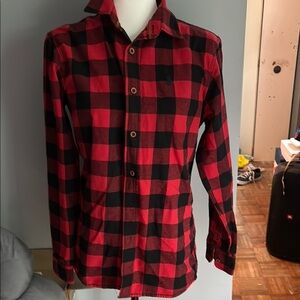 Polo by Ralph Lauren Red and Black Casual Button Down Shirt